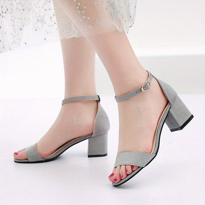 Versatile Women's Ankle Strap Sandals - Low Block Heel