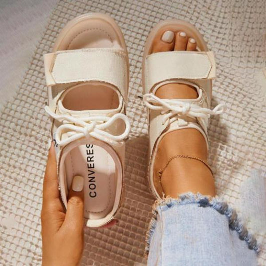 Velcro Lace-up Double Bands Sandals