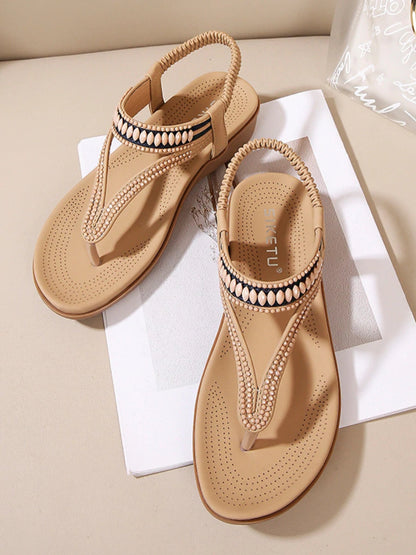 Women's Beaded Soft Wedge Sandals