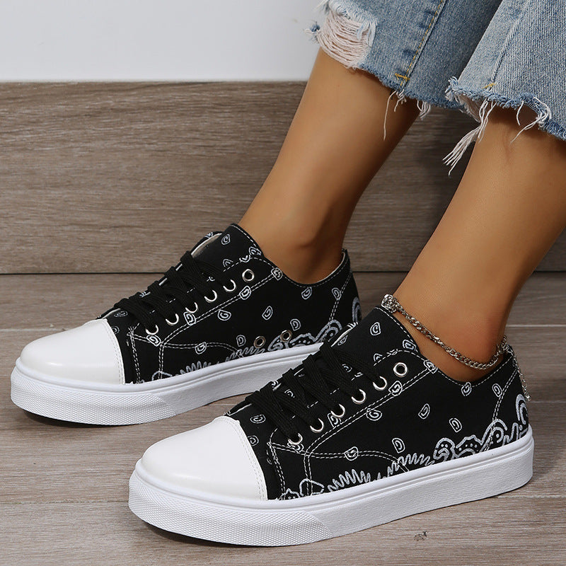 Women's Low-Top Canvas Solid Color Casual Shoes