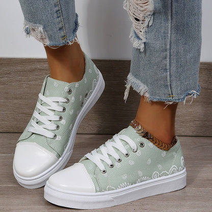 Women's Low-Top Canvas Solid Color Casual Shoes