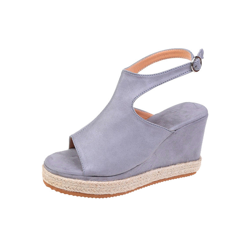 Women's Platform Wedge Suede Sandals