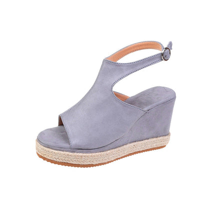 Women's Platform Wedge Suede Sandals