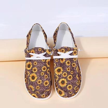 Multicolor Floral Canvas Casual Shoes