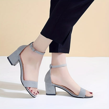 Versatile Women's Ankle Strap Sandals - Low Block Heel