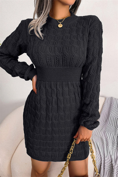 Fashion Casual Solid Patchwork O Neck Long Sleeve Dresses