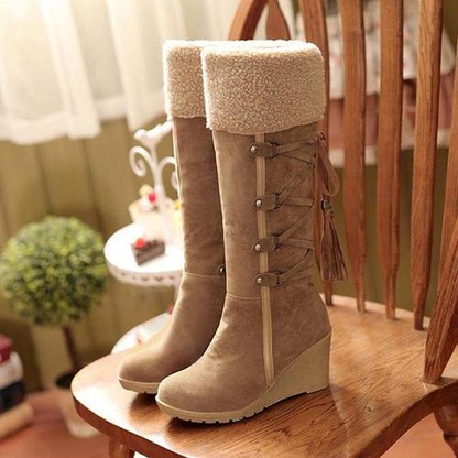 Warm Wedge Heel Snow Knee High Boots