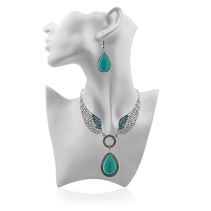 Angel Series Turquoise Set-Turquoise Necklace + Turquoise Earrings