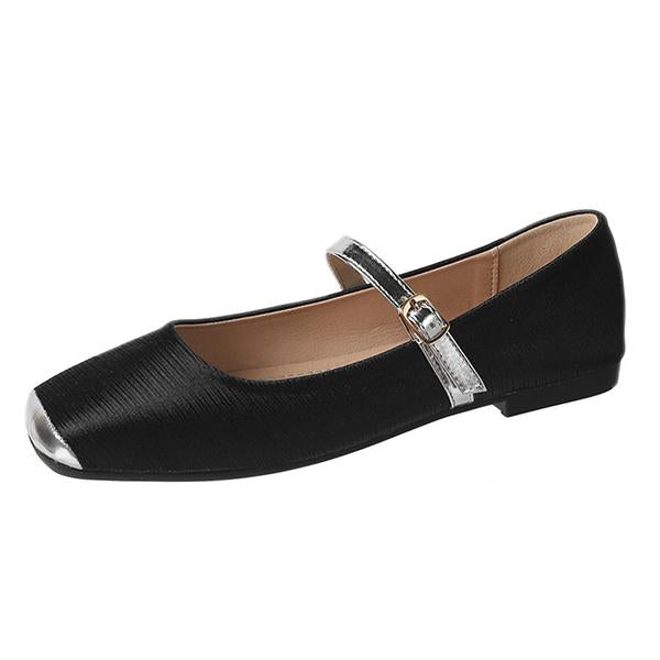 Women's Low Heel Square Toe Slip-on Flats 63957443C