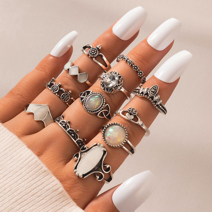 Bohemian Vintage 12PCS  Ring Set