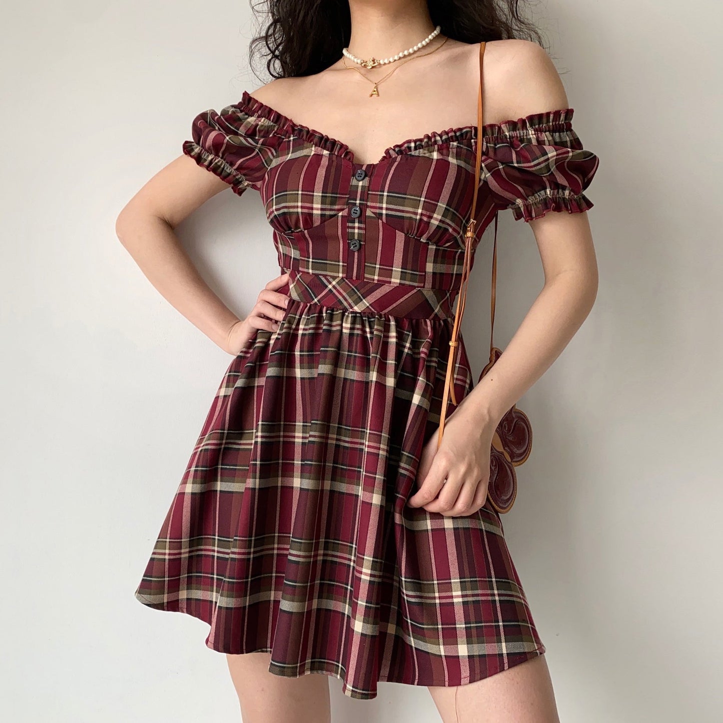 Zandria Plaid Bustier Dress ~ HANDMADE