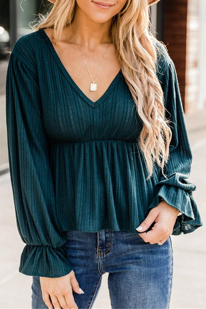 Casual Solid Split Joint Fold V Neck Tops