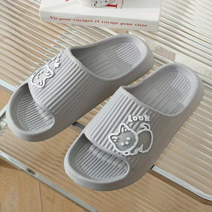 Women's Kawaii Cat Print Slides