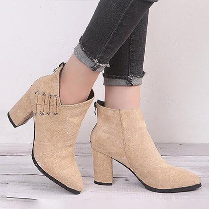 Women's Fashion Suede Pointed Toe Booties 57365168S