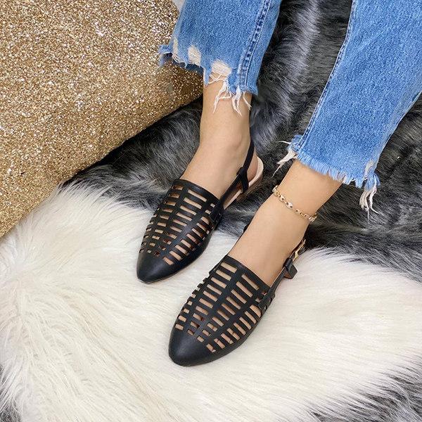 Women's Casual Hollow Buckle Flat Sandals