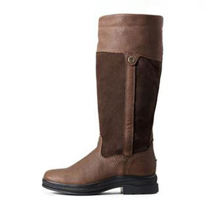 Women's Casual Stitching Flat Knee High Rider Boots 44826293S