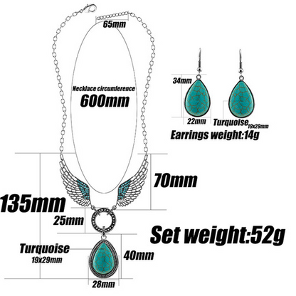 Angel Series Turquoise Set-Turquoise Necklace + Turquoise Earrings