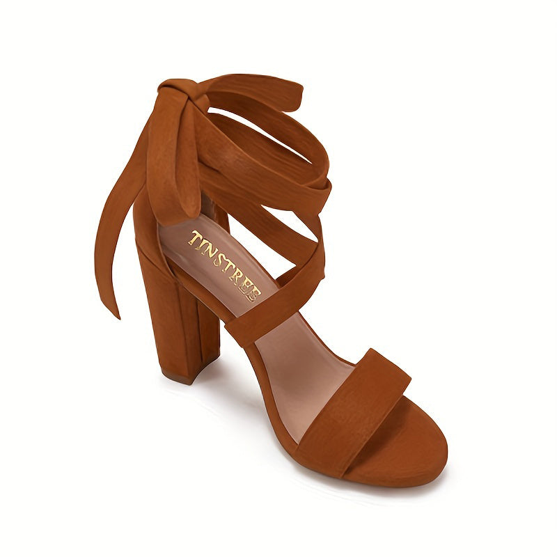 Chunky Heeled Lace-up Sandals for Women