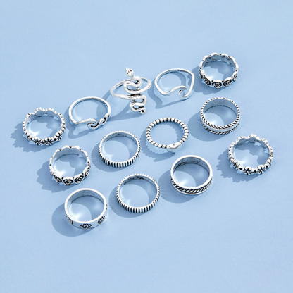 Personality Geometry 13PCS Ring Set
