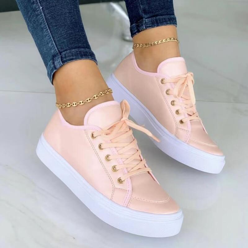 Women's Casual Round Toe Lace-up Sneakers