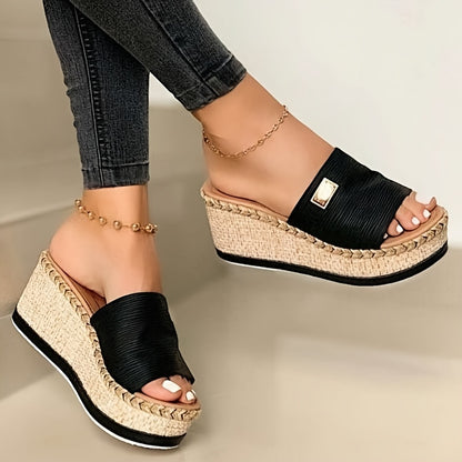 Women's Platform Espadrilles Wedge Slippers