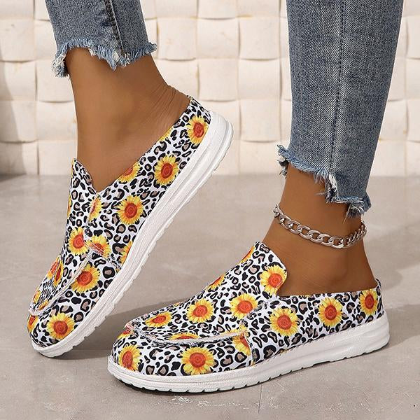 Women's Flat Casual Breathable Printed Canvas Shoes 70503503S