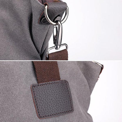 KVKY Canvas Crossbody Bag Large Capacity Patchwork Tote Bag