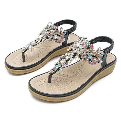 Women's Fashion Rhinestone Flat Flip-Flop Sandals 41824462C