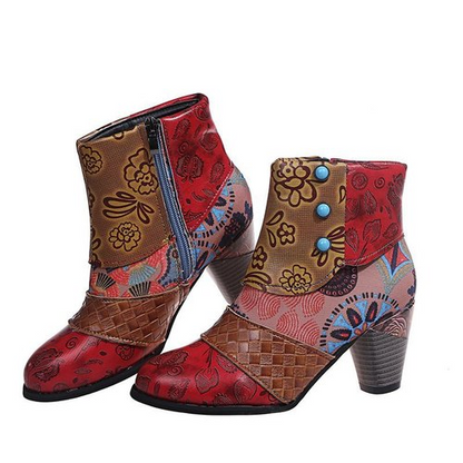 Personality Ethnic Stitching Booties