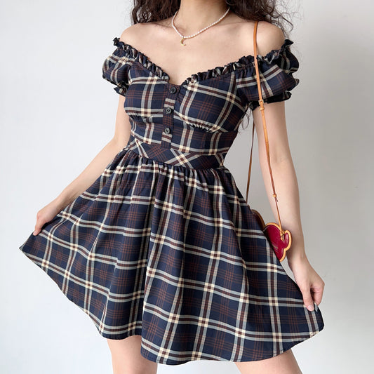 Zandria Plaid Bustier Dress ~ HANDMADE