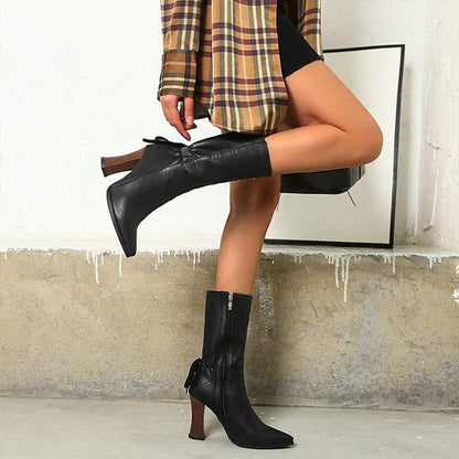 Women's Fashionable High Heel Mid-Calf Boots 65835732C