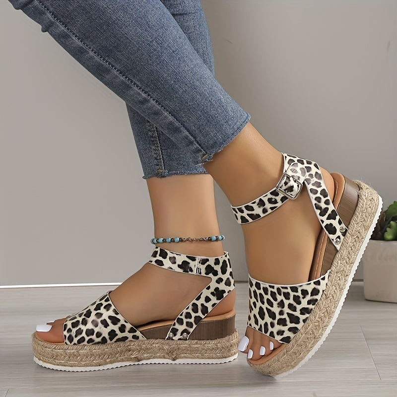 Leopard Print Platform Sandals - Stylish and Comfy Slip-Ons for Women