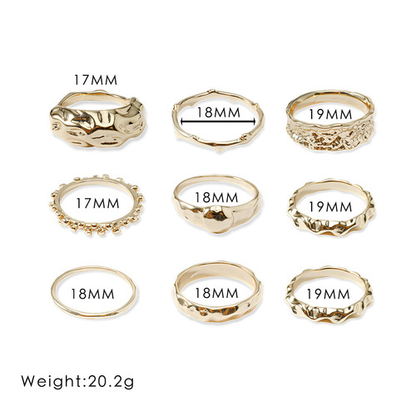Geometry 9PCS Ring Set