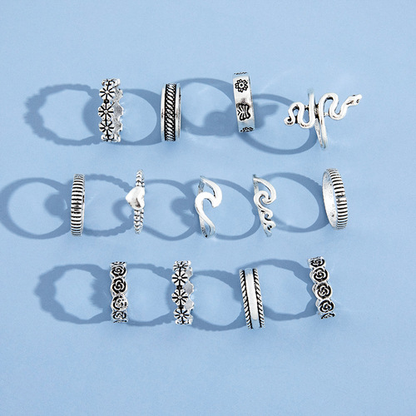 Personality Geometry 13PCS Ring Set