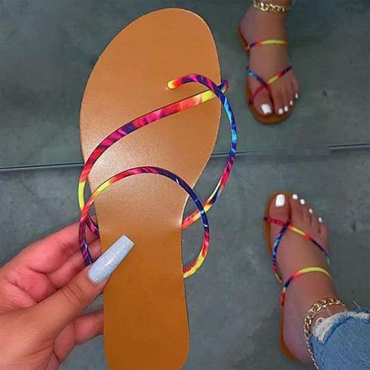 Women's Colorful Rubber Flat Beach Flip Flops 83698578C