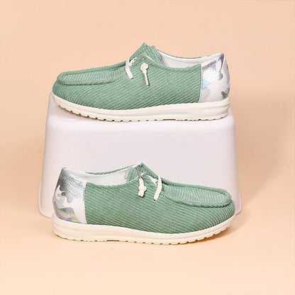 Women's Color-Block Flat Lace-Up Slip-On Loafers 41128402C