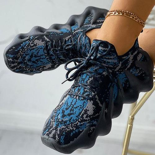 Lace-Up Breathable Muffin Sneakers