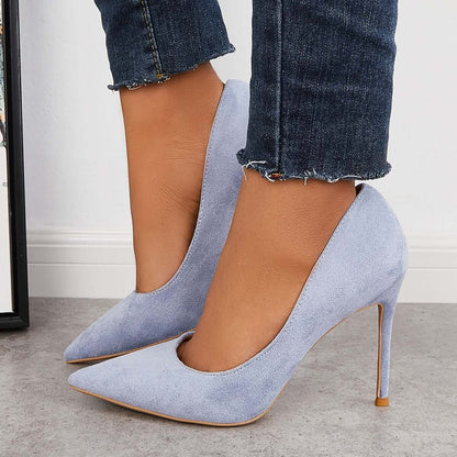 Classic Suede Pointed Toe Dress Pumps Stiletto High Heels