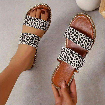 Women's Dot Printed Flat Slippers