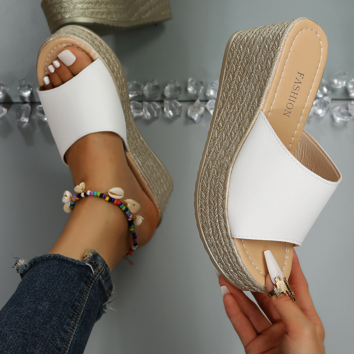 Women's Platform Wedge Slippers