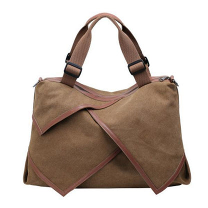 Canvas Large Capacity tote bag Patchwork Leisure Crossbody Bag