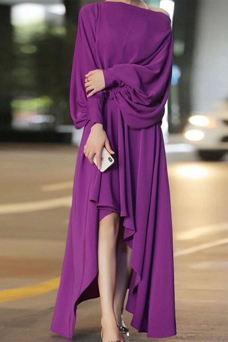 Celebrities Elegant Off the Shoulder Asymmetrical Dresses(3 Colors)