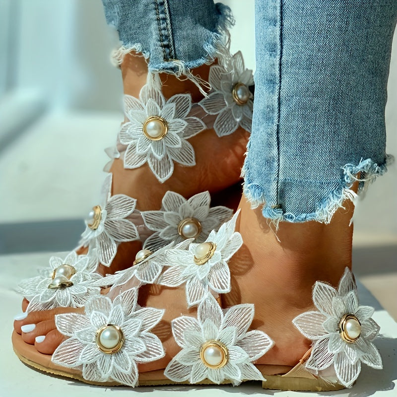 Flower Women's Sandals: Stylish Slip-Ons for Casual Beach Travel