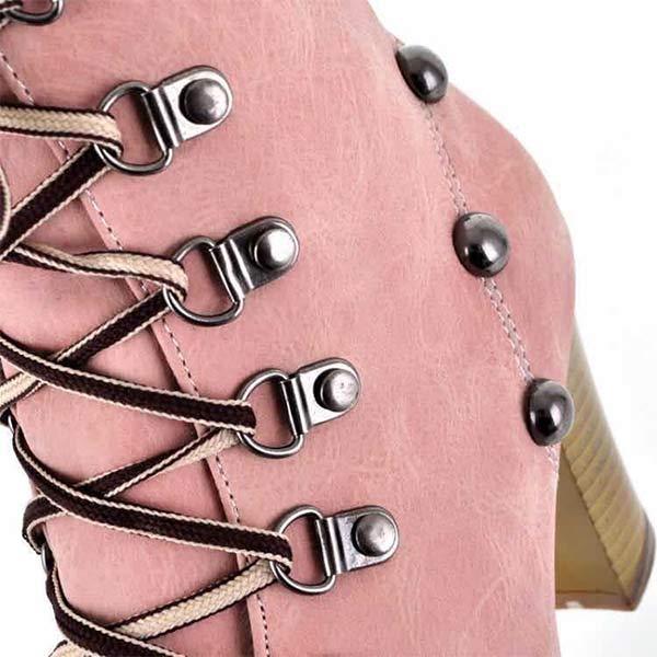 Women'S High Heel Anti Slip Rivet Ankle Boots 23580329C