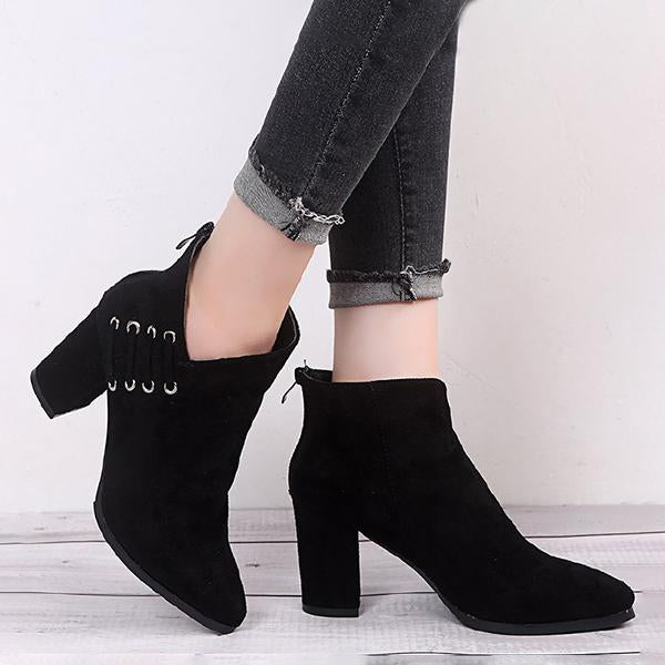 Women's Fashion Suede Pointed Toe Booties 57365168S