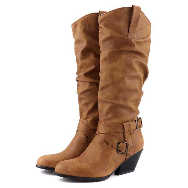 Women'S Chunky Heel High Boots 20745697C