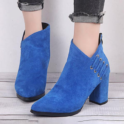 Women's Fashion Suede Pointed Toe Booties 57365168S