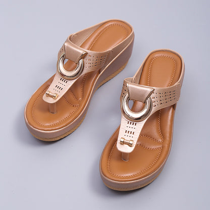 Non-Slip Wedge Platform Flip Flops for Women - Perfect for the Beach