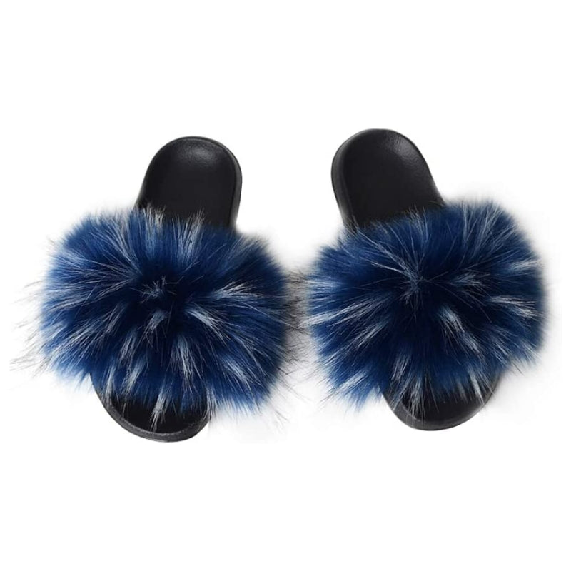 Women's Faux Fur Decor Flat Slippers