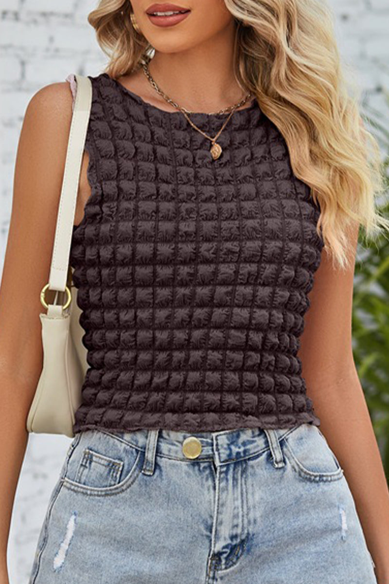 Sexy Solid Patchwork O Neck Tops